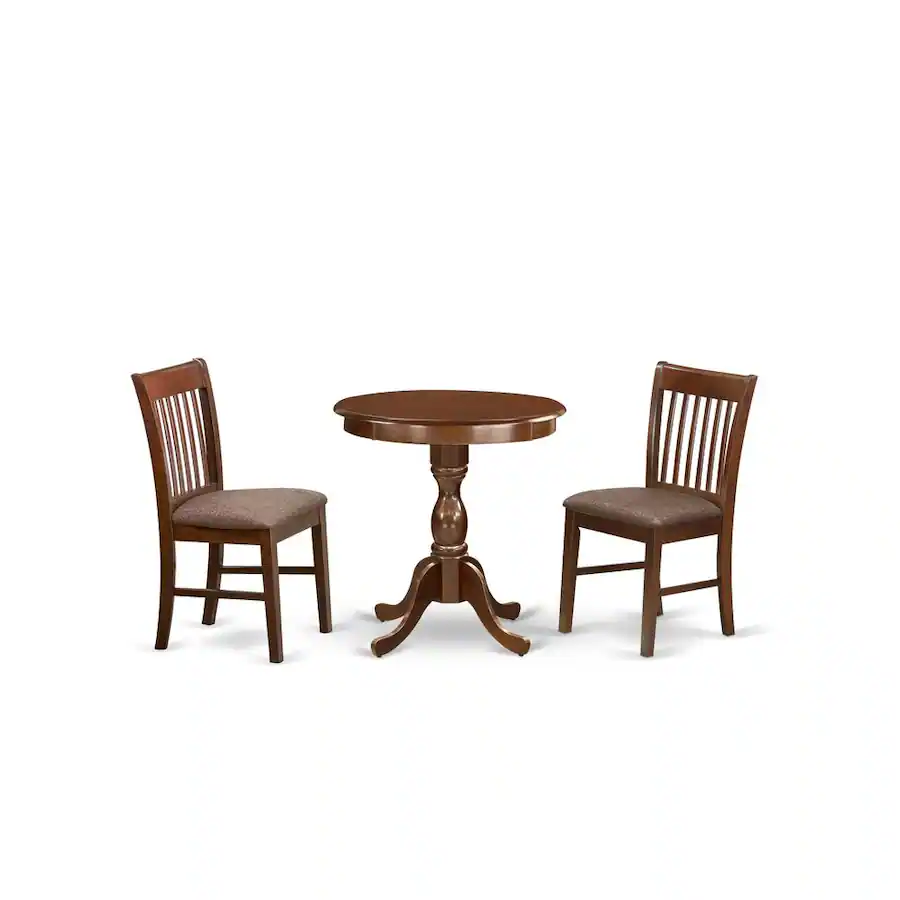 East West Furniture ESNF3 MAH C 3 Pc Dining Room Table Set 2 Wooden ...
