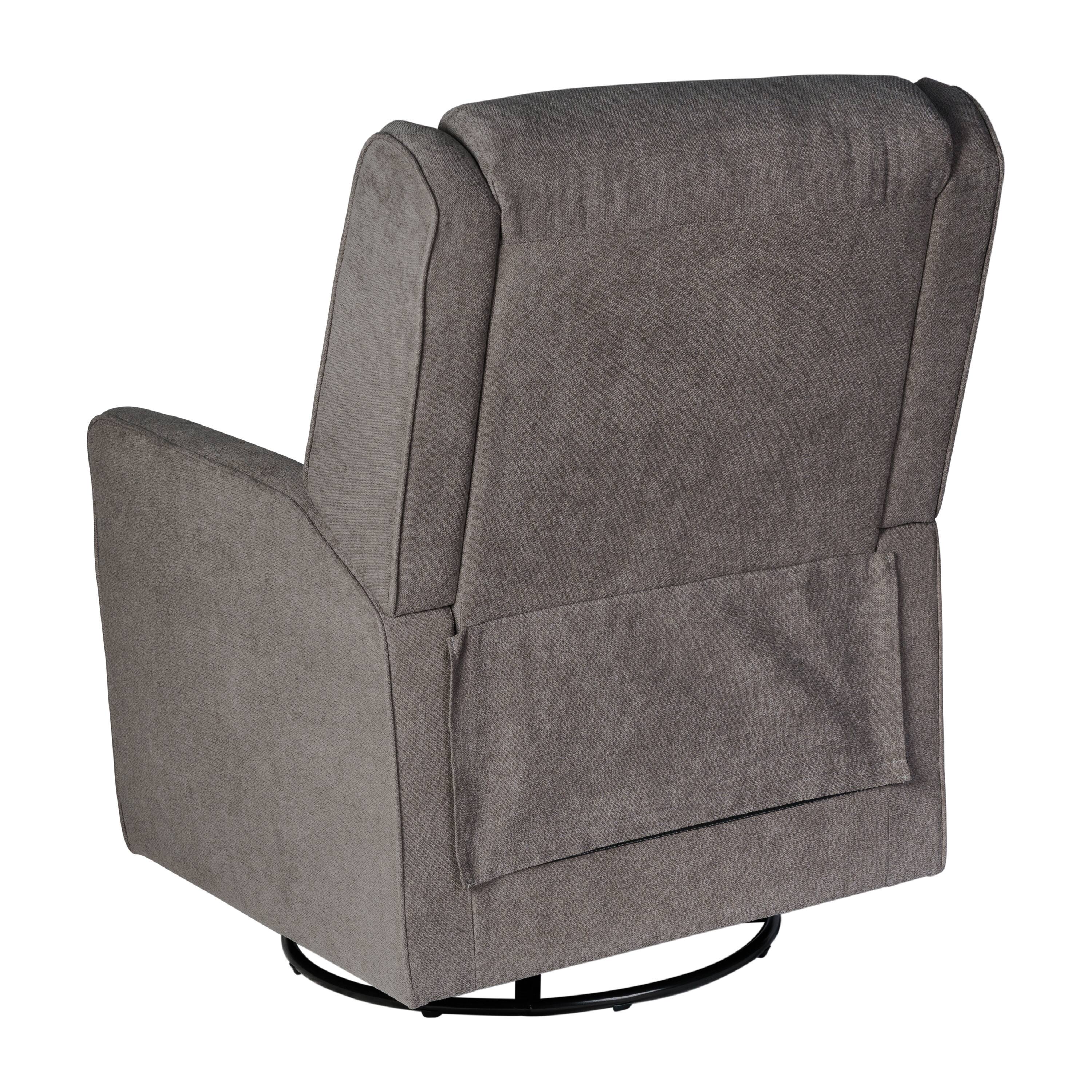 Alt View 7. Emma + Oliver - Mari Manual Glider Rocker Recliner with 360 Degree Swivel Perfect for Living Room, Bedroom, or Nursery - Dark Gray.