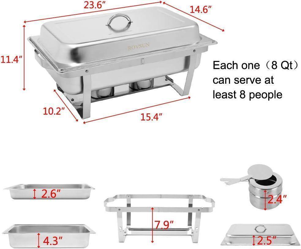 23.6" 14.6" 11.4" 10.2" ROVSUN 15.4" Each one (8 Qt) can serve at least 8 people  
2.6" 2.4" 4.3" 7.9" 12.5"