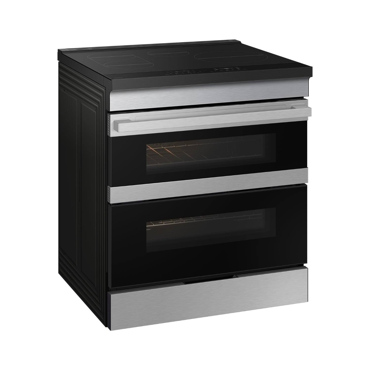 Alt View 24. Samsung - Bespoke 6.3 Cu. Ft. Slide-In Electric Induction Convection Range with Flex Duo Convertible Double Oven Technology - Stainless Steel.