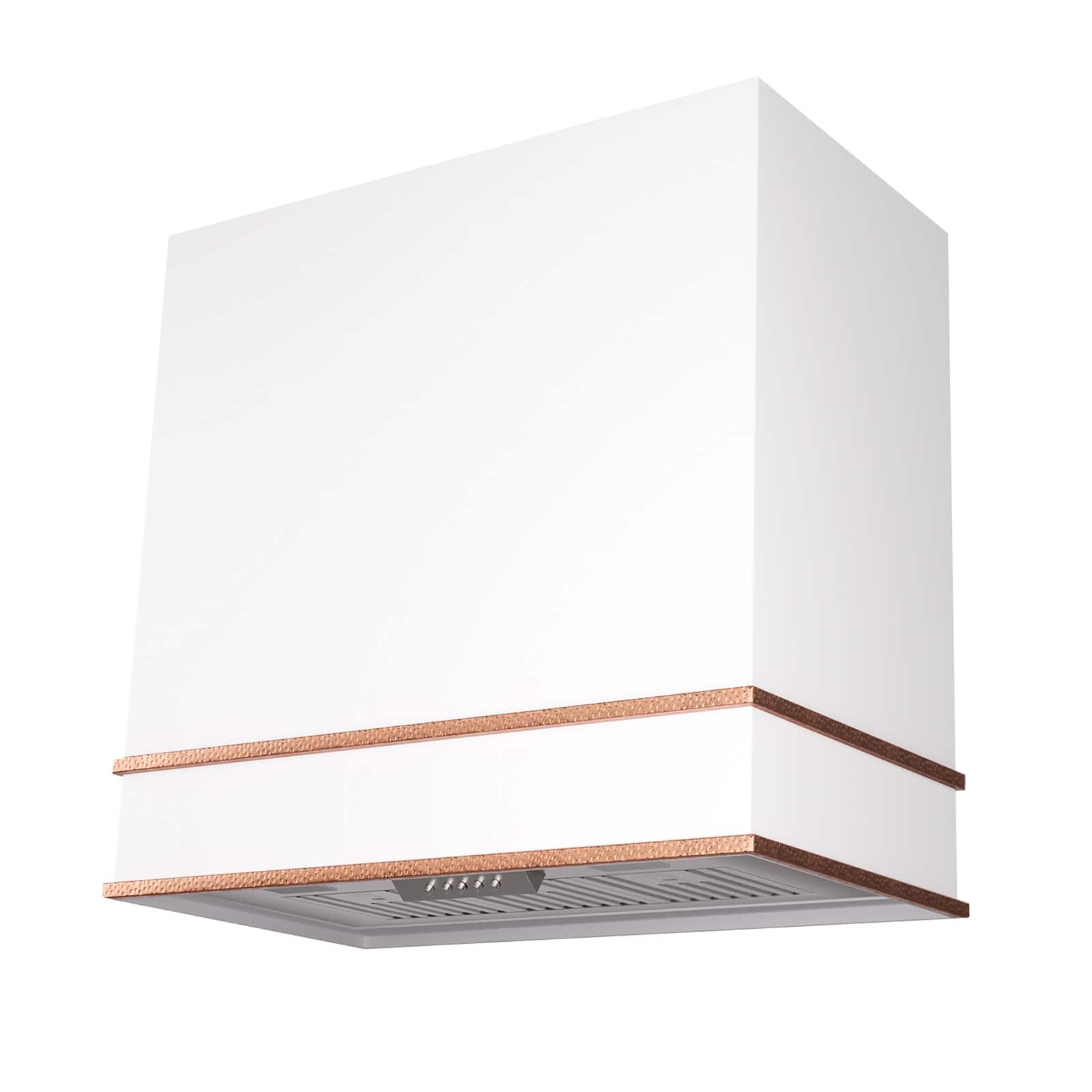 Akicon - 36 inches - Externally Vented - Wall Range Hood - White with Copper