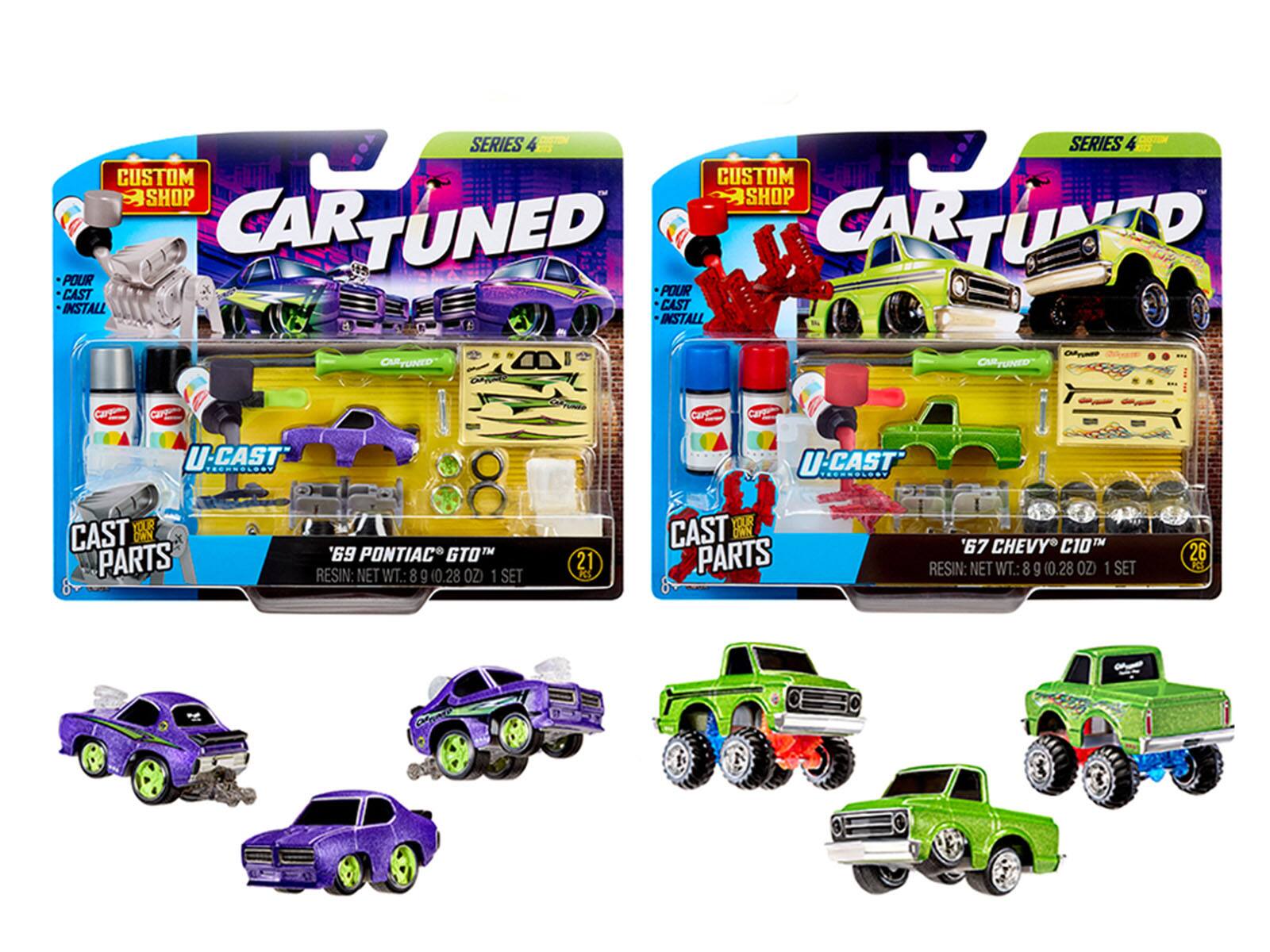 "Car Tuned - 1969 Pontiac GTO Purple Metallic and 1967 Chevrolet C10 Truck Green Metallic ""Custom Shop"" Set Model Cars by CarTuned" price history on PriceWatchPro