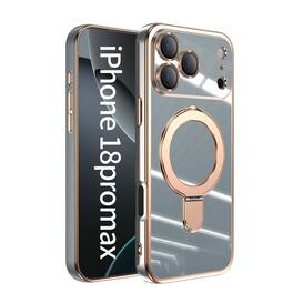 UUCOVER - Magnetic Kickstand Case for Apple iPhone 18 Pro Max with Camera Lens Protector Cover, Shockproof Electroplated Shell - Gray
