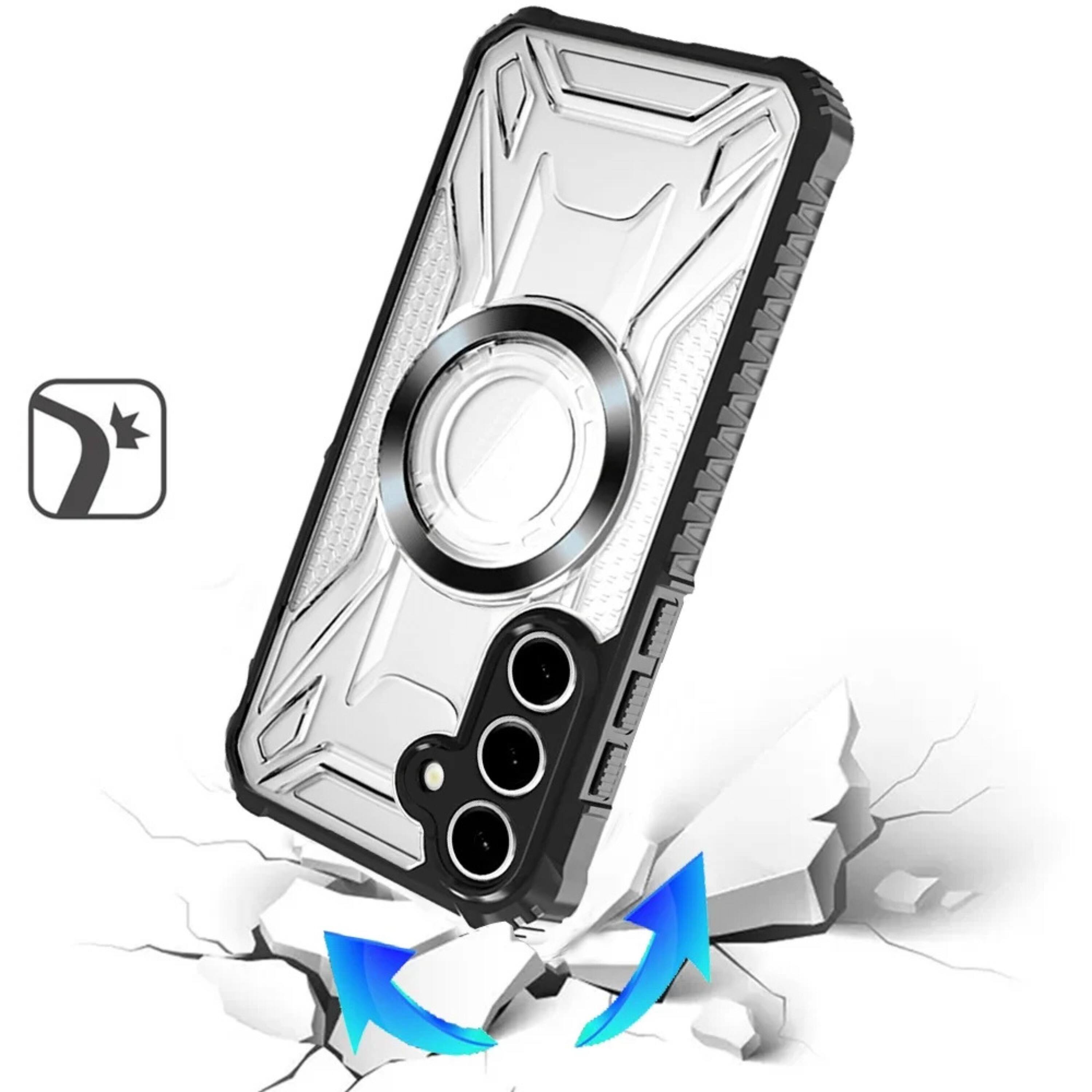 Kitcheniva Magnetic Circle Shockproof Grip Case With Tempered Glass For ...