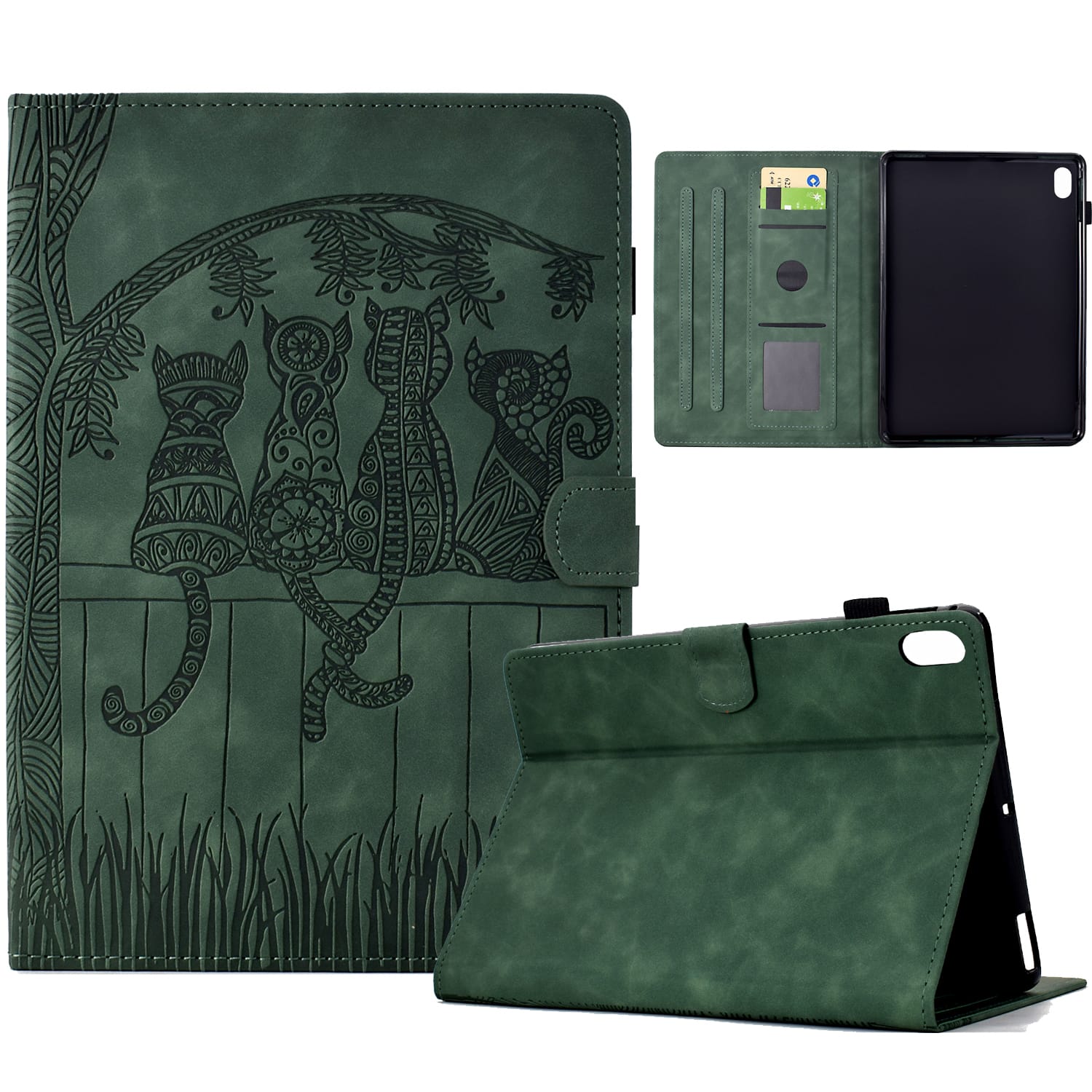 Dteck - Shockproof Folio Case for Apple iPad (10th Generation) 10.9" 2022 with Smart Sleep Wake, PU Leather Stand Wallet Cover - Green