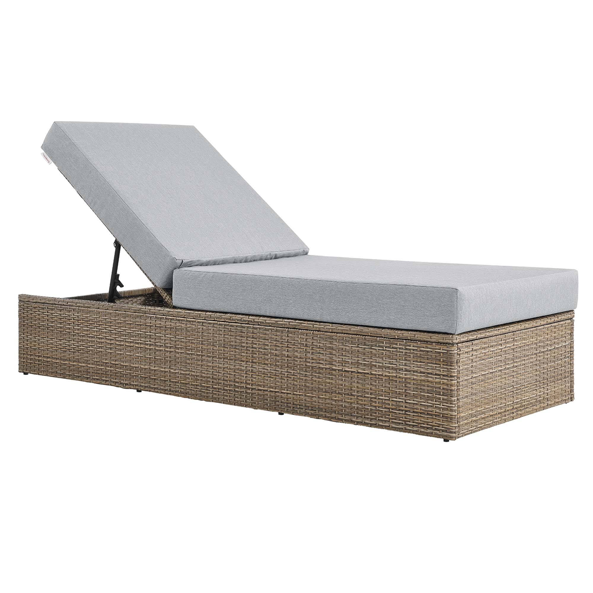 Left. Modway - Convene Outdoor Patio Chaise Lounge Chair by Modway - Cappuccino Gray.