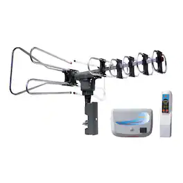 Naxa - Naa-350 Outdoor High-powered Amplified Motorized Tv Antenna For Hdtv And Atsc Digital Television - Silver
