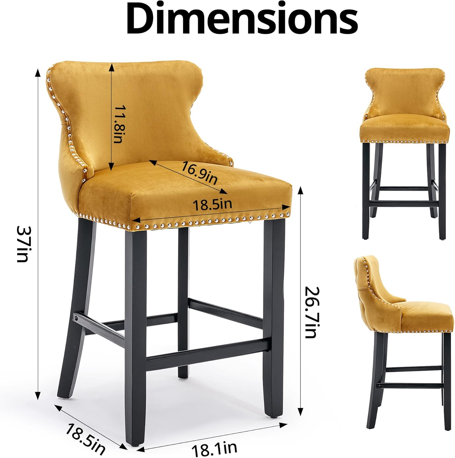 Dimensions  
37in  
11.8in  
16.9in  
18.5in  
26.7in  
18.5in  
18.1in