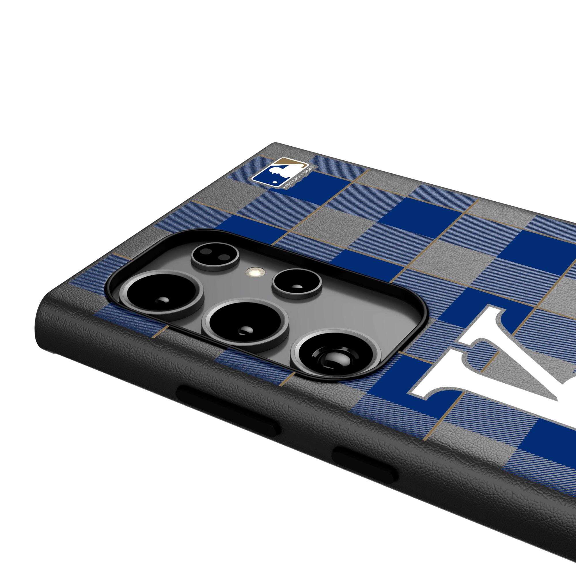 Alt View 3. Keyscaper - Kansas City Royals Plaid Galaxy Magnetic Bump Case - S25 - Black.