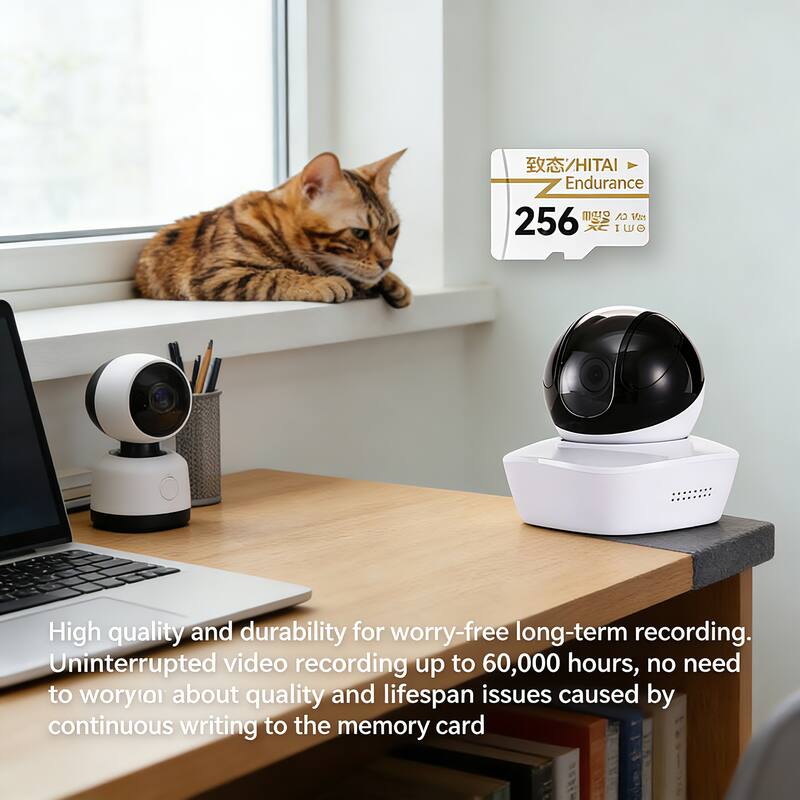 /HITAI Endurance 256 m  VO Two I L High quality and durability for worry-free long-term recording. Uninterrupted video recording up to 60,000 hours, no need to worry about quality and lifespan issues caused by continuous writing to the memory card