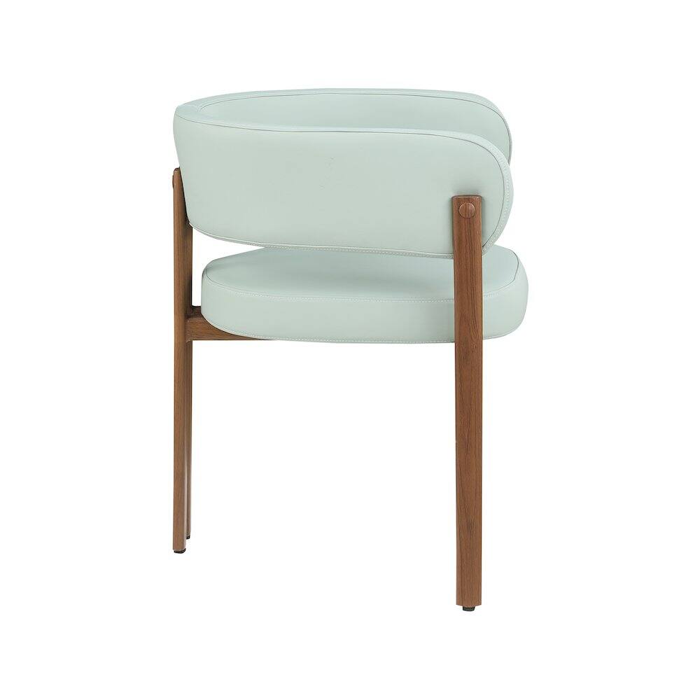 Alt View 3. Meridian Furniture - Gideon Mint Green Vegan Leather Dining Chair, Set of 2 - Green.