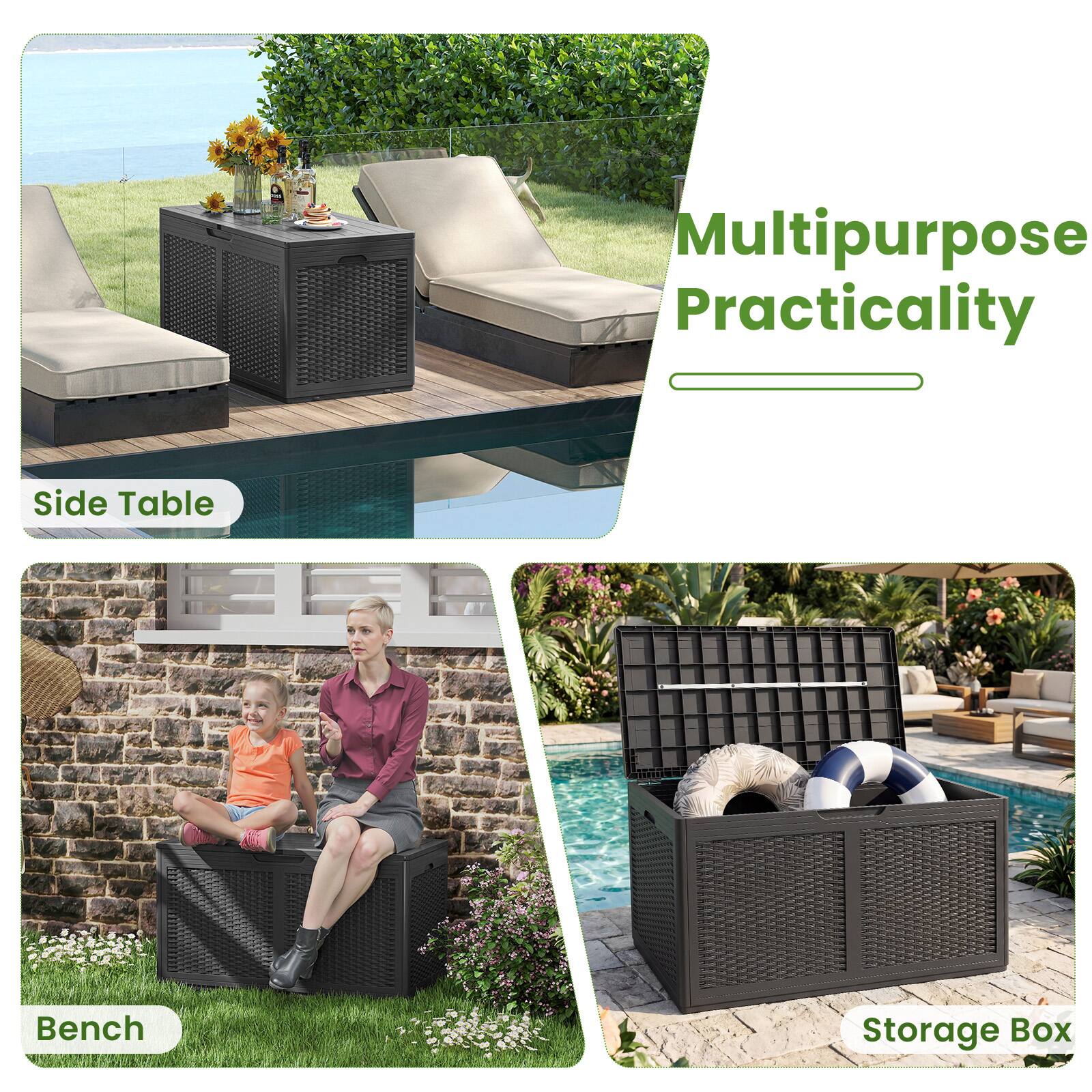 Multipurpose Practicality

Side Table

Bench

Storage Box