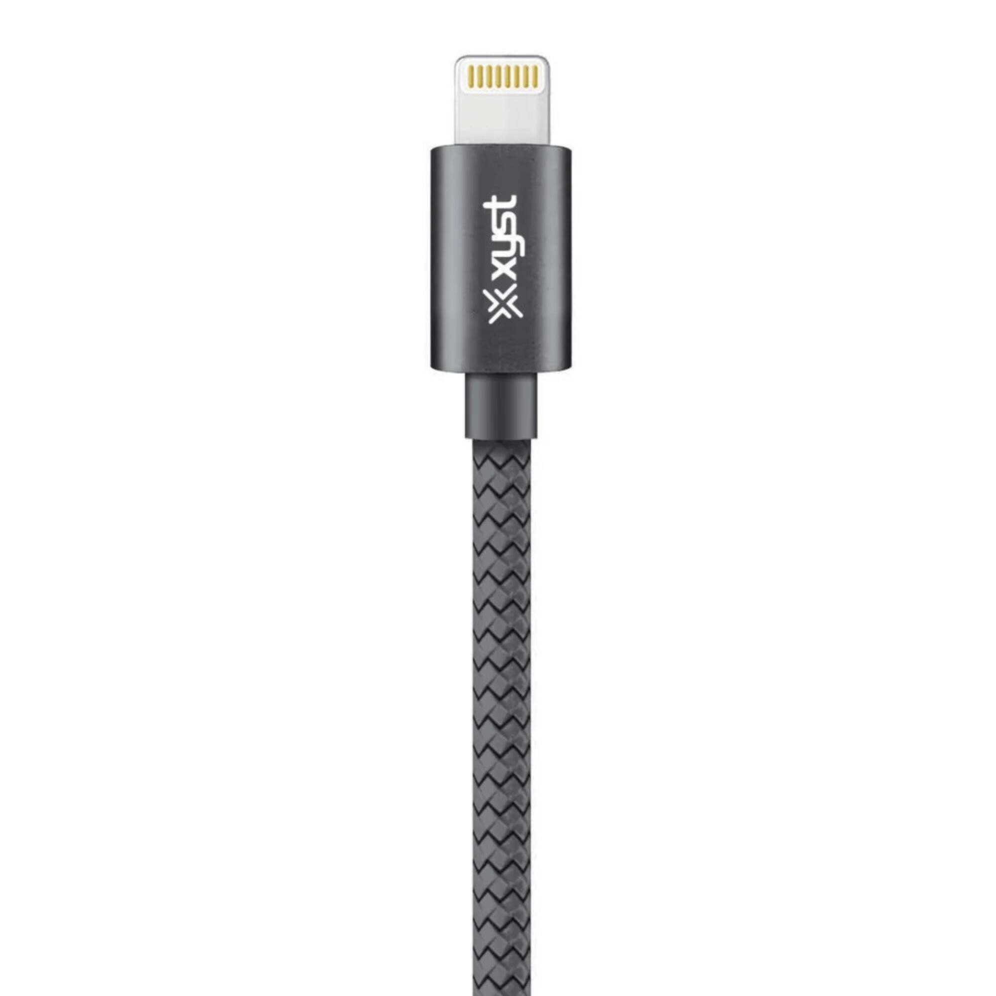 Alt View 2. Xyst - Charge and Sync USB to Lightning Braided Cable 10Ft - Black.