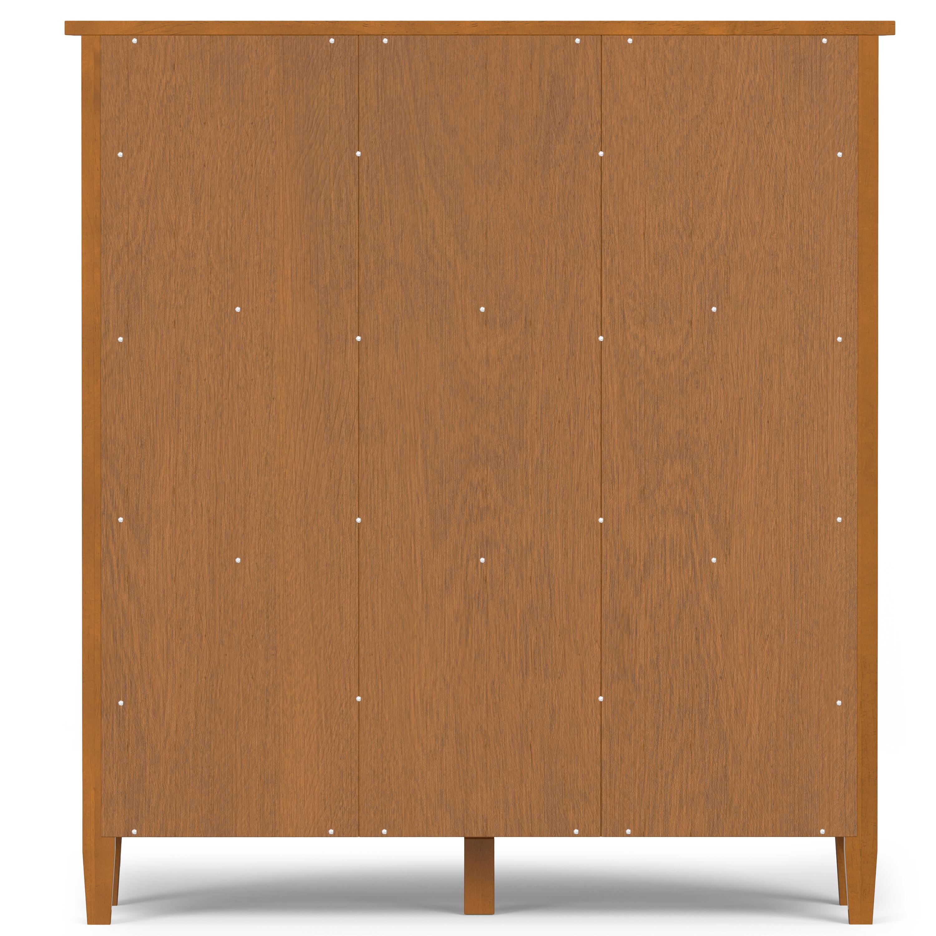 Back. Simpli Home - Warm Shaker SOLID WOOD 48 inch x 44 inch Transitional 9 Cube Storage in Light Golden Brown - Light Golden Brown.