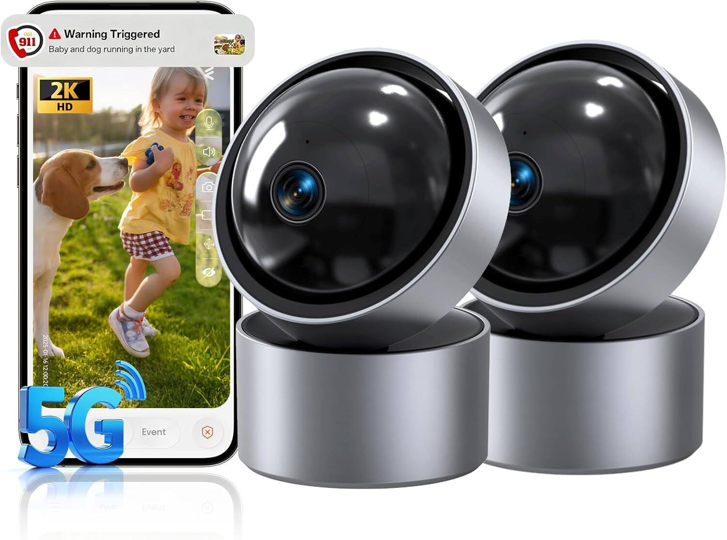 CRLC 911 A !  
Warning Triggered  
Baby and dog running in the yard  
2K HD  
2025 G  
16 12:00:20  
5G Event  
nse ENOUE x