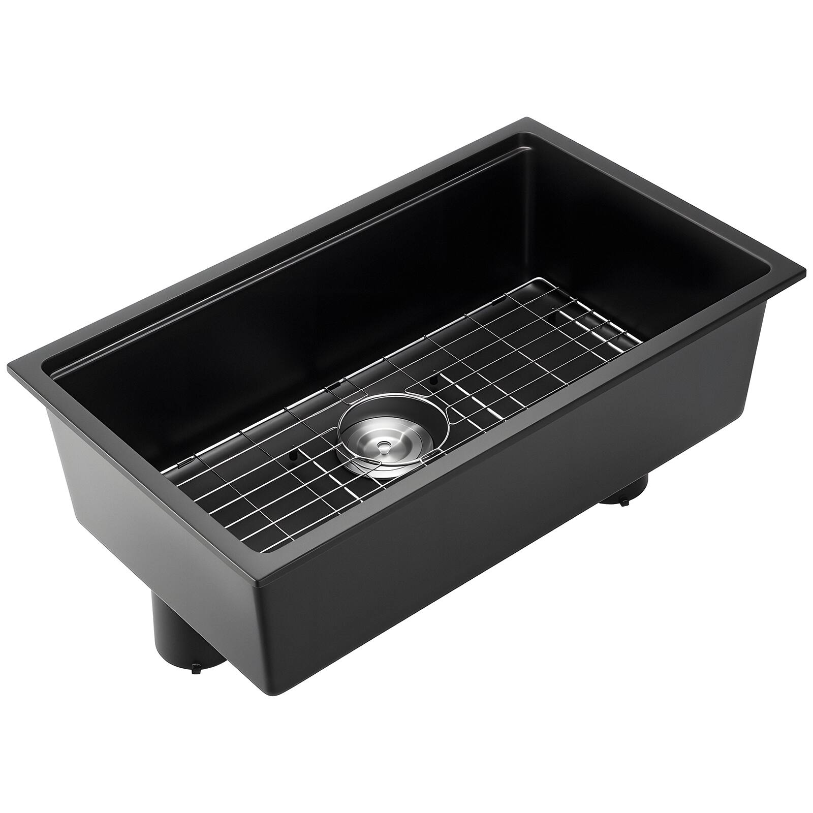 Alt View 5. VEVOR - 30 inch Kitchen Sink Workstation,Undermount Granite Sink,Drop-In Single Bowl Farmhouse Basin with Multiple Accessories - Black.