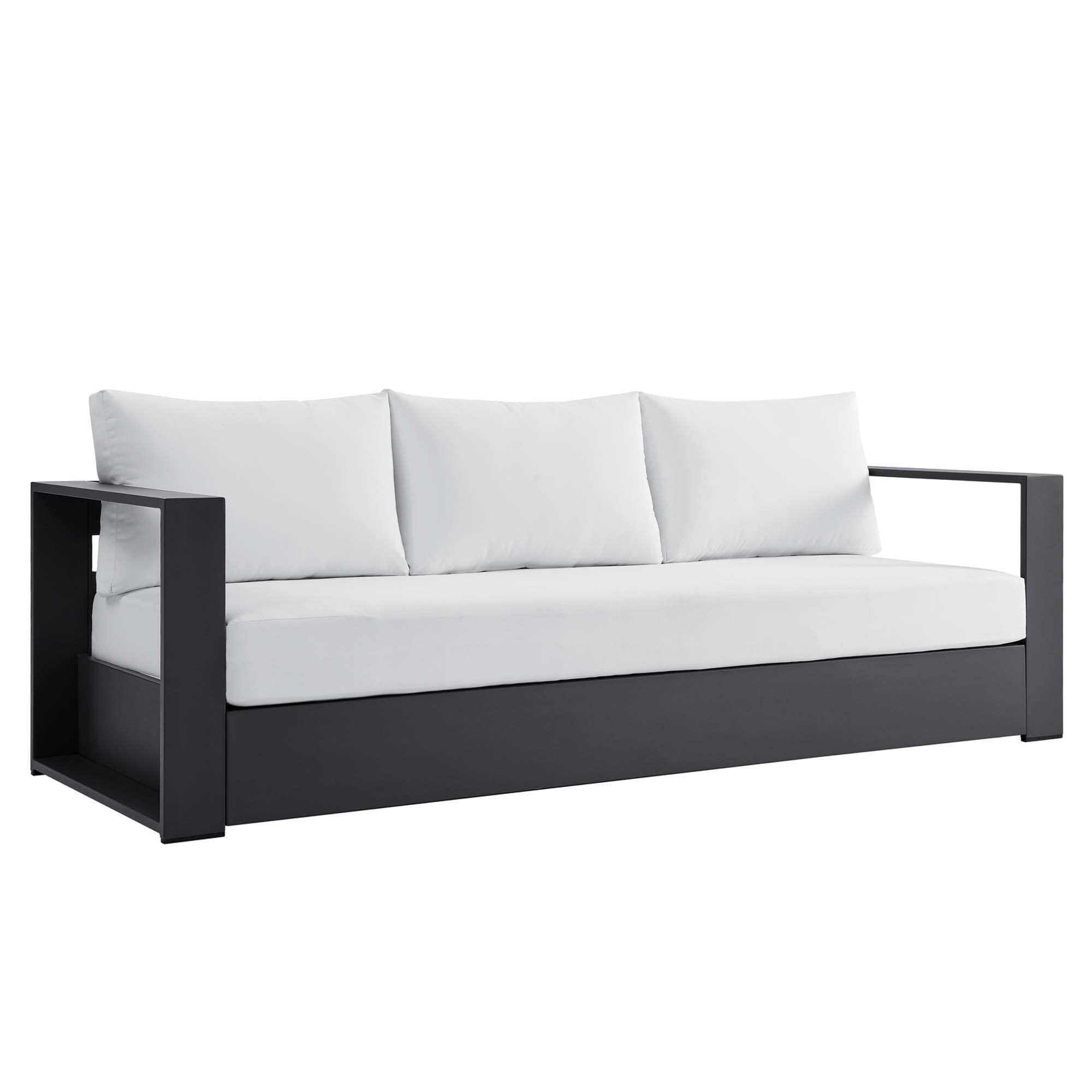Alt View 4. Modway - Tahoe 3-Piece Outdoor Patio - Powder-Coated Aluminum Set - Gray White.