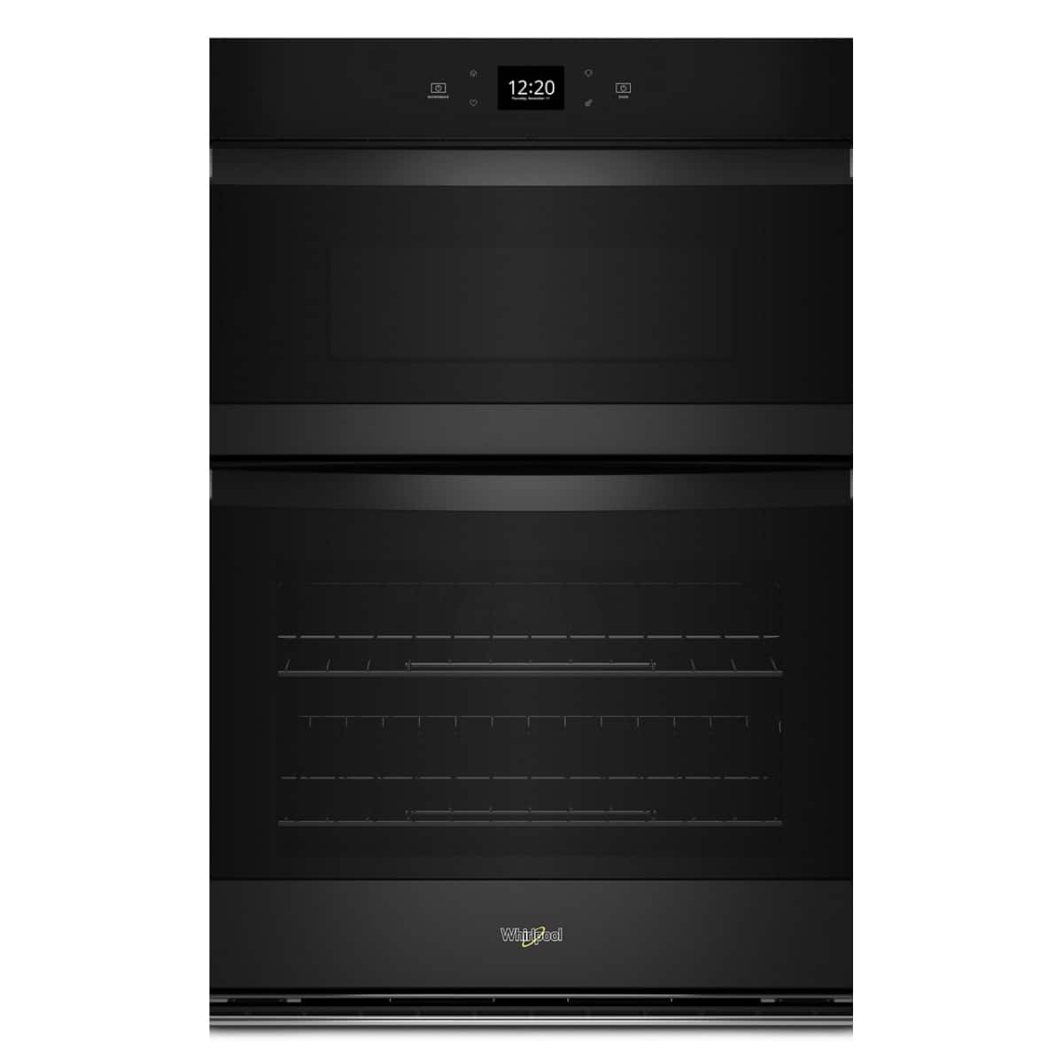 Whirlpool - 6.4 Total Cu. Ft. Combo Wall Oven with Air Fry When Connected - Black - Front_Zoom