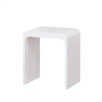 Front. Boyel Living - 11.42 in. W Freestanding Solid Surface Shower Seat in Matte White - Matte White.