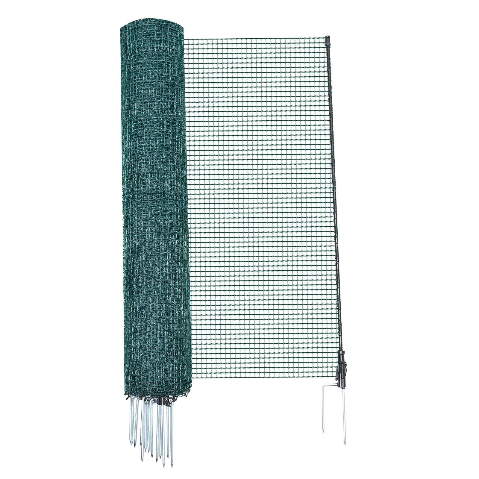 Alt View 5. VEVOR - Temporary Fence with Posts, 3.9 x 49.2 FT Plastic Mesh Fencing, Garden Safety Fences Netting with Double-Spike Stakes - Green.