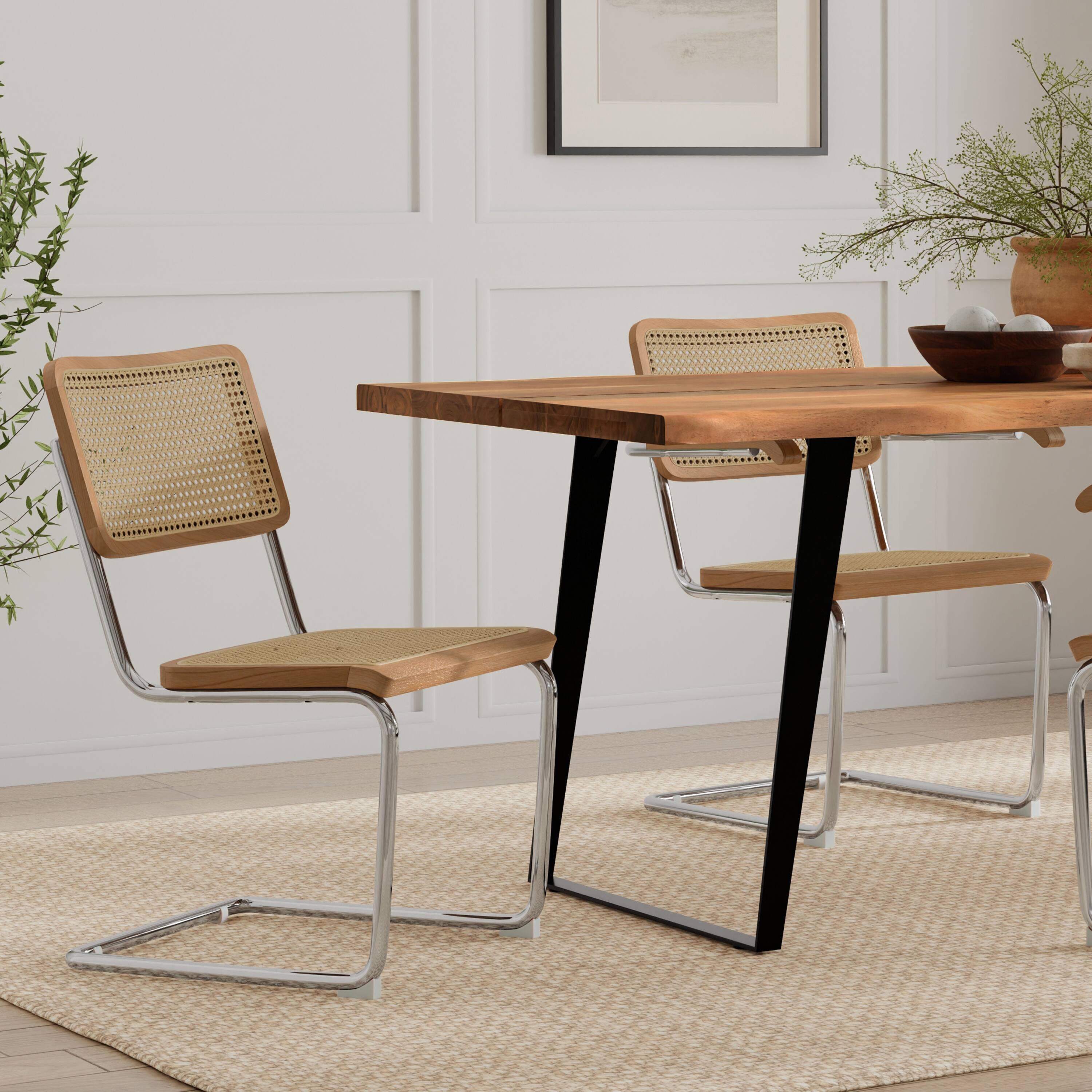 Angle. Simpli Home - Madalyn Dining Chair (Set of 2) in Natural Rattan - Natural.