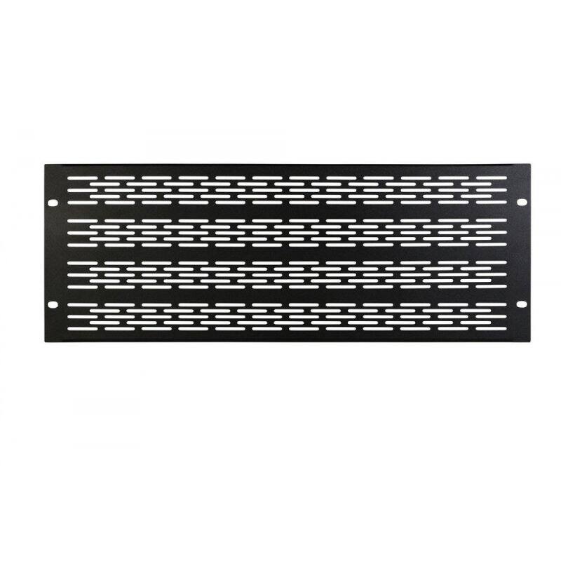 Front. On Stage Stands - On-Stage Vented Rack Panel, 4U (RPV4000) - Black.