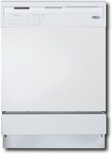Front Standard. Whirlpool - 24" Built-In Dishwasher - White-on-White.
