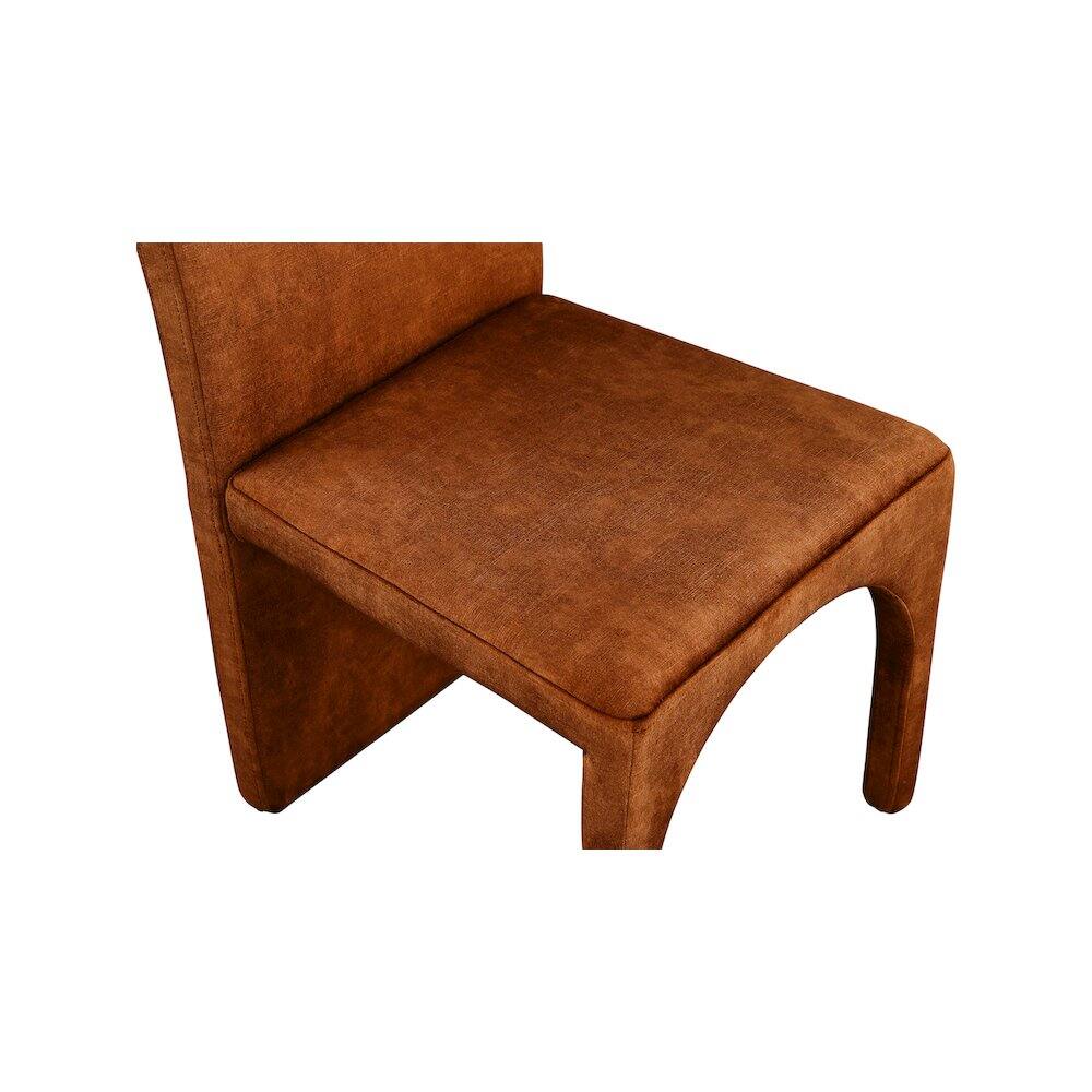 Alt View 3. Meridian Furniture - Summer Cognac Velvet Dining Side Chair, Set of 2 - Brown.