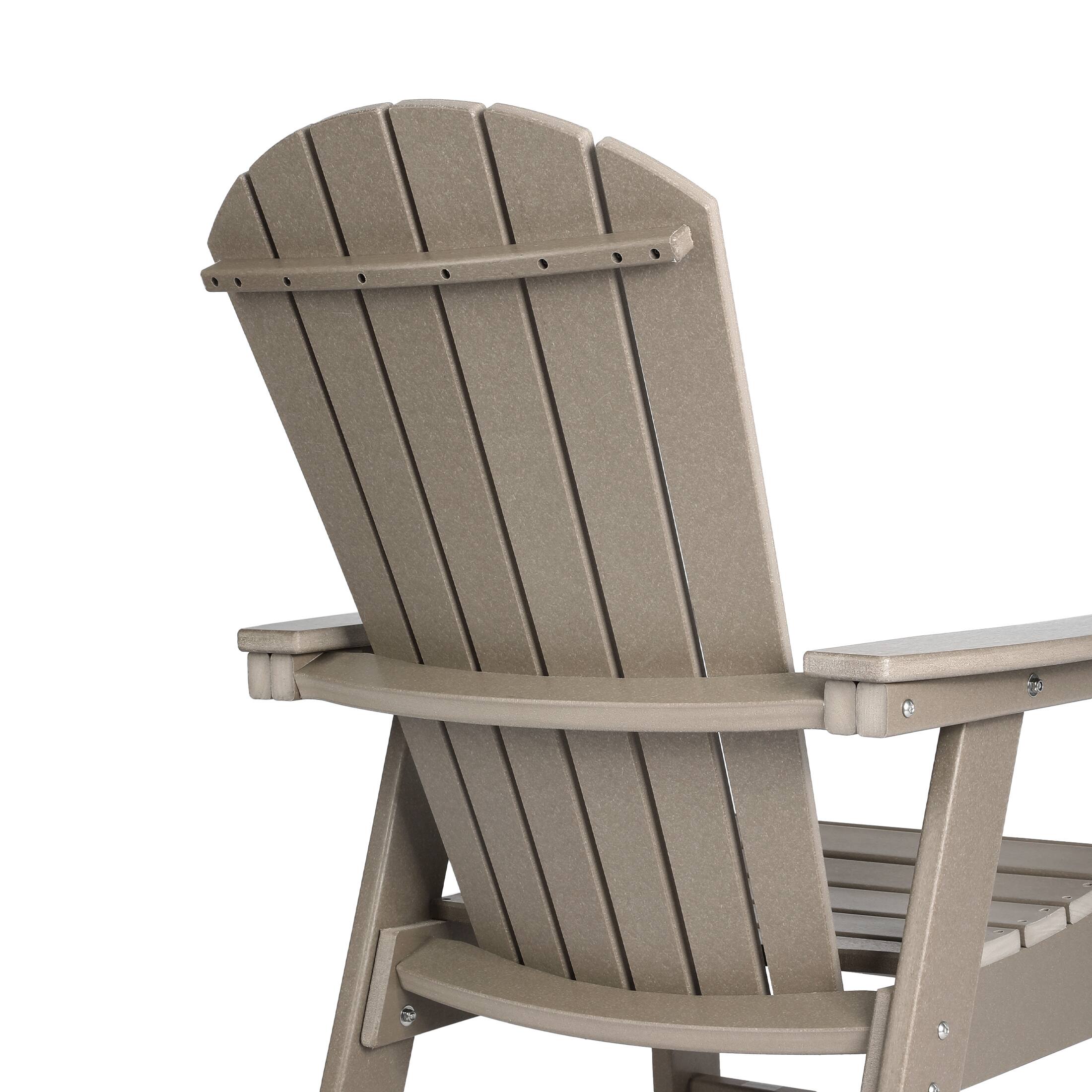 Alt View 5. WestinTrends - WestinTrends Dylan Outdoor Patio Shell-back Adirondack Dining Chair Weather Resistant - Weathered Wood.