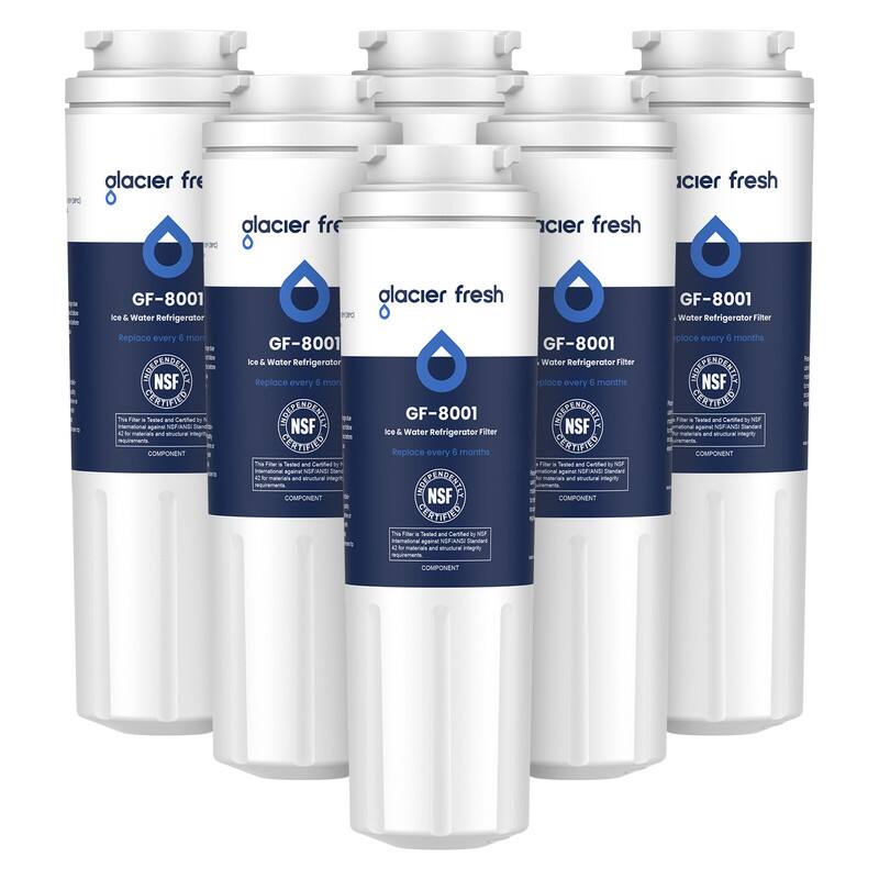 GLACIER FRESH - UKF8001 Compatible with Whirlpool Refrigerator Water Filter 4,EDR4RXD1,6 Pack