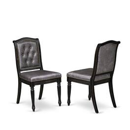 East West Furniture - Parson Kitchen Room Chairs Set of 2 - Gray