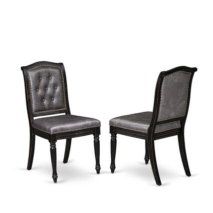 Front. East West Furniture - Parson Kitchen Room Chairs Set of 2 - Grey.