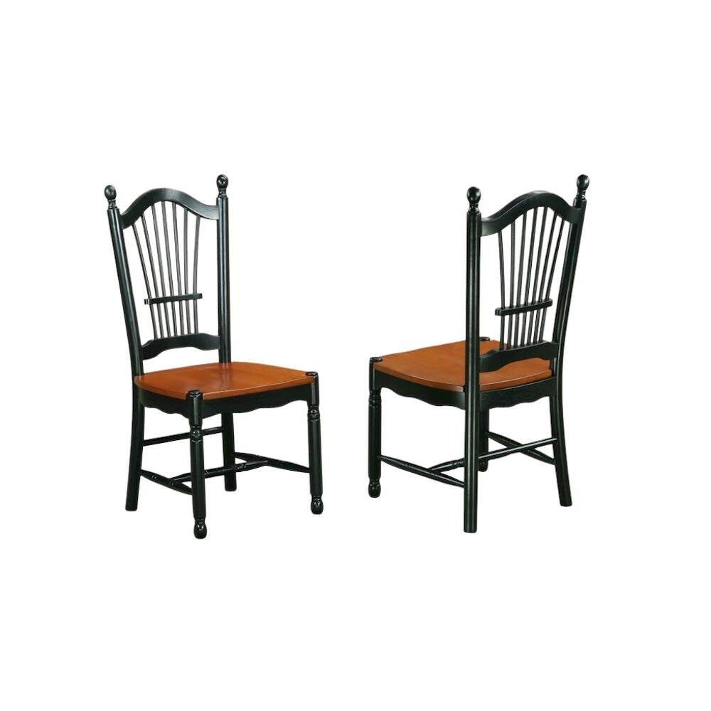Left. FurniFact - Black and Cherry Dining Chair - Brown.
