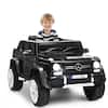 Front. Gymax - Gymax 12V Licensed Mercedes-Benz Kids Ride On Car RC Motorized Vehicles w/ Trunk Black - Black.