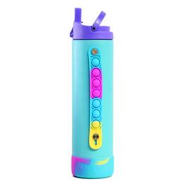 Elemental - Iconic Pop Stainless Steel Fidget Water Bottle 20 Oz Flip-open Sports Cap - Blue Tie Dye