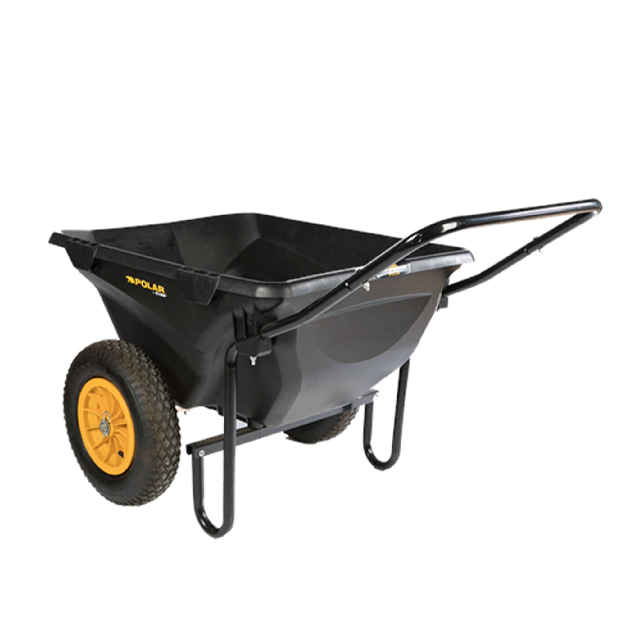 Alt View 7. Polar Trailer - Polar Trailer 7 Cubic Foot Heavy Duty Utility Yard Garden Wheelbarrow Cub Cart - Black.