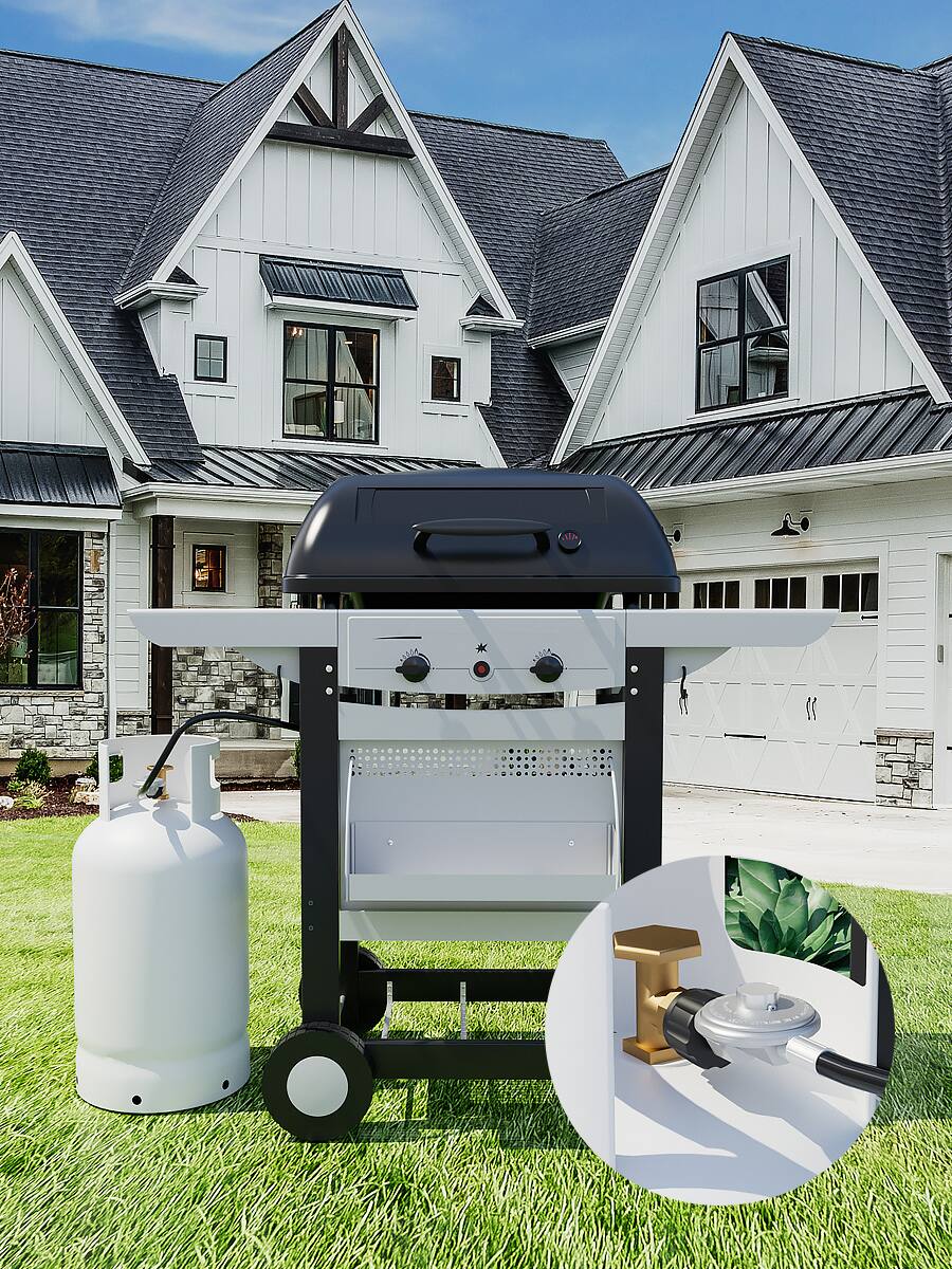 Alt View 5. Empava - 5FT Propane Hose – 80K BTU, Quick-Connect SAE, Leak-Proof, 1-Year Warranty for Grills & Fire Pits - Black.