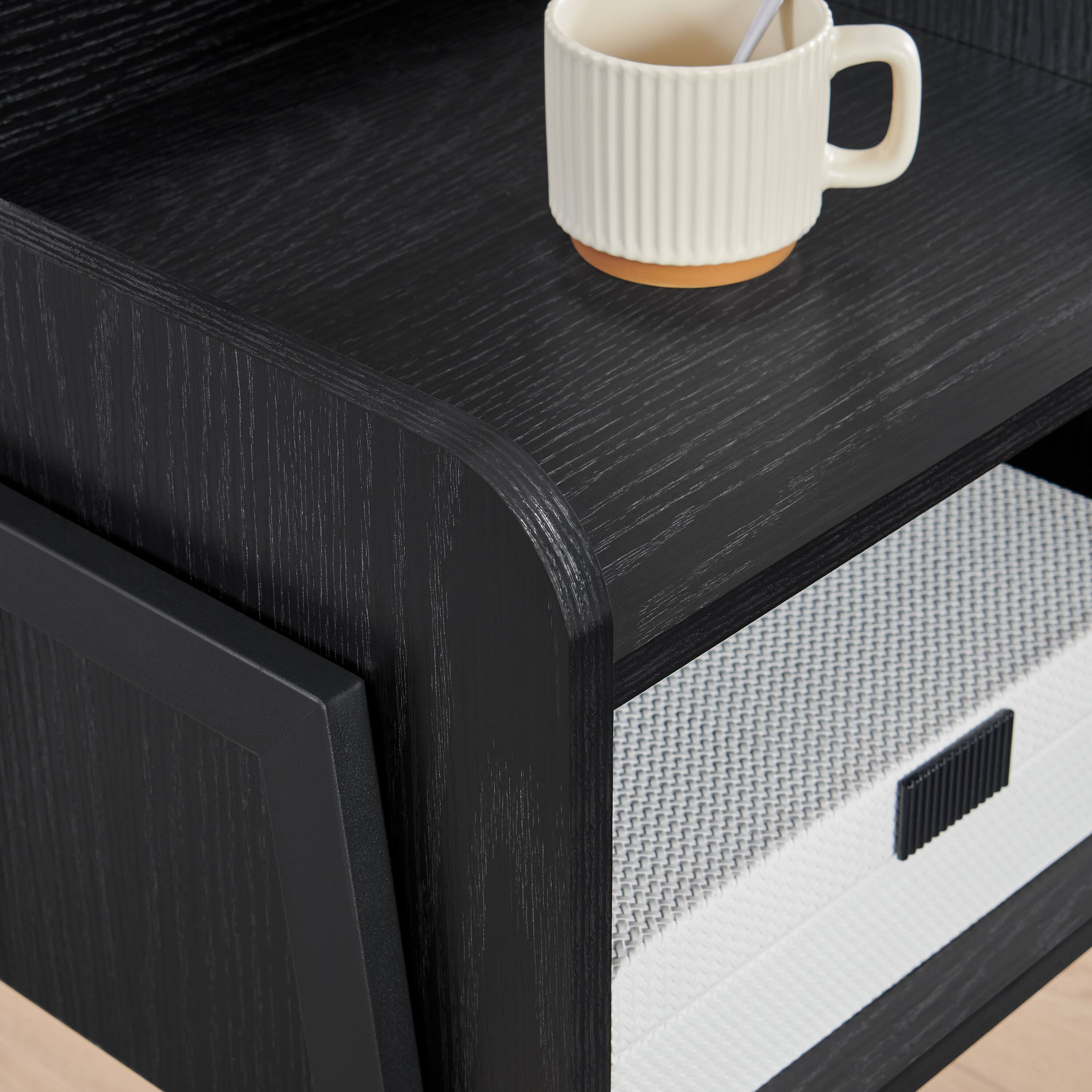 Alt View 6. Danya B - Kazuyo Mid-Century Modern Black Metal Two-Tier End Side Table - Black - Black.