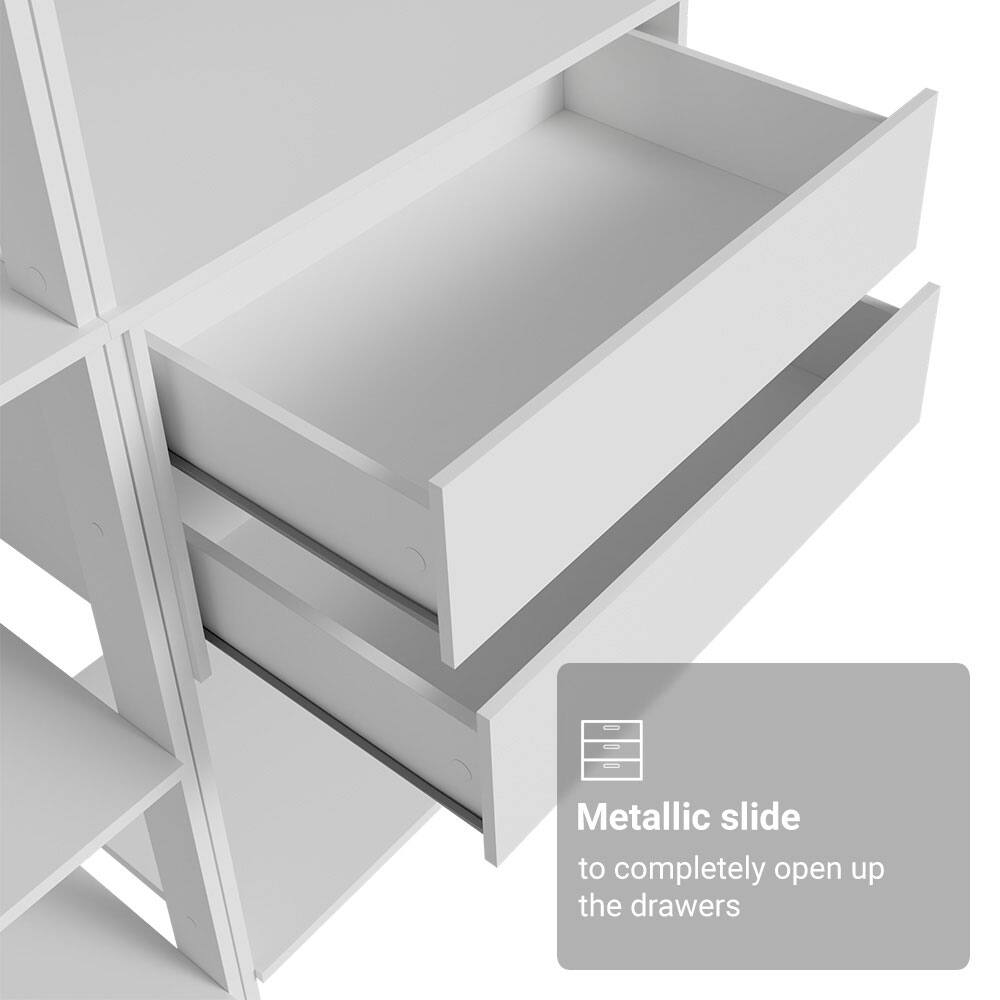 Metallic slide to completely open up the drawers