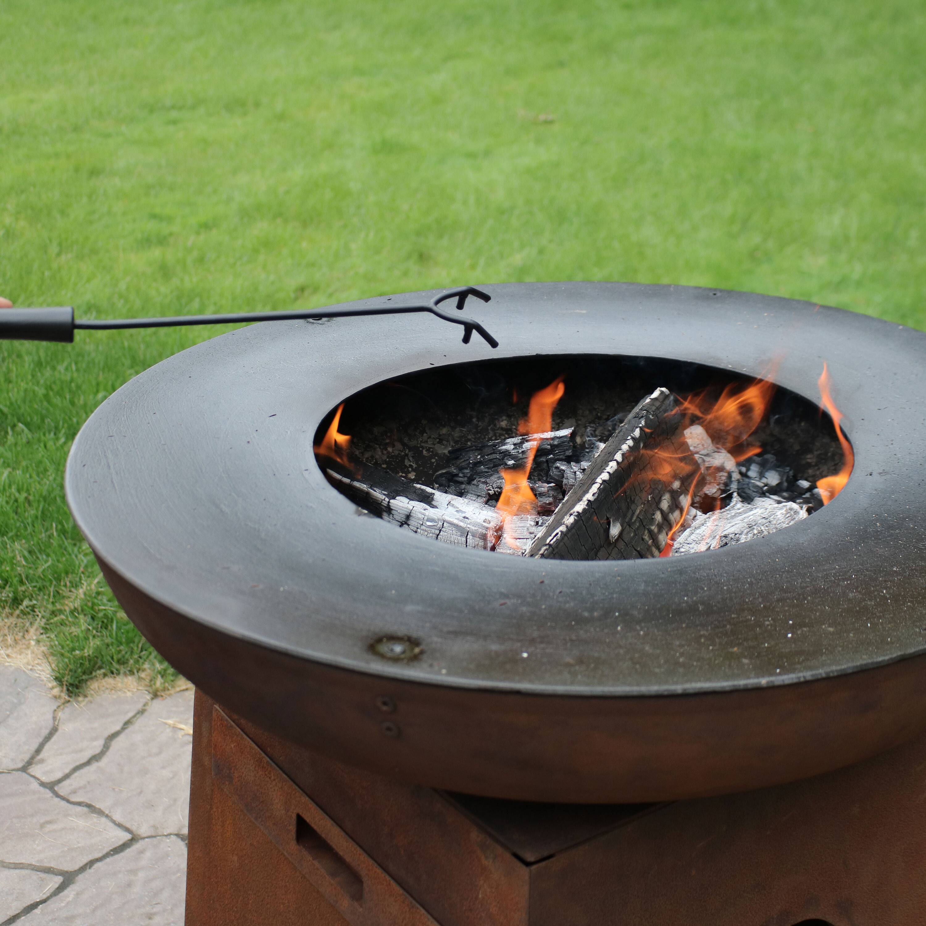 Alt View 5. Sunnydaze - 16 in Steel Fire Pit Poker with Heat Resistant Handle - Black.
