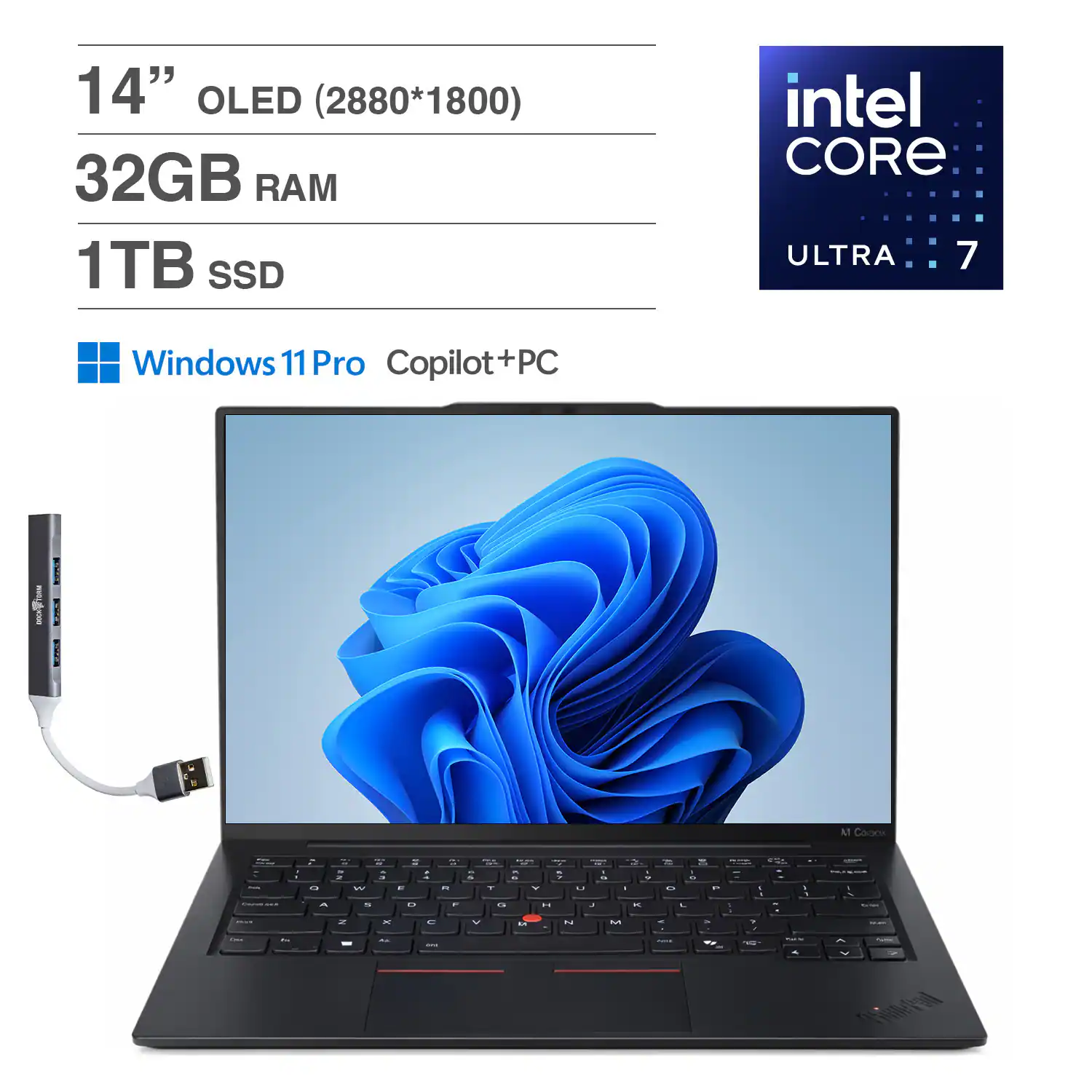14" OLED (2880*1800)  
32GB RAM  
1TB SSD  
Intel Core Ultra 7  
Windows 11 Pro Copilot+PC