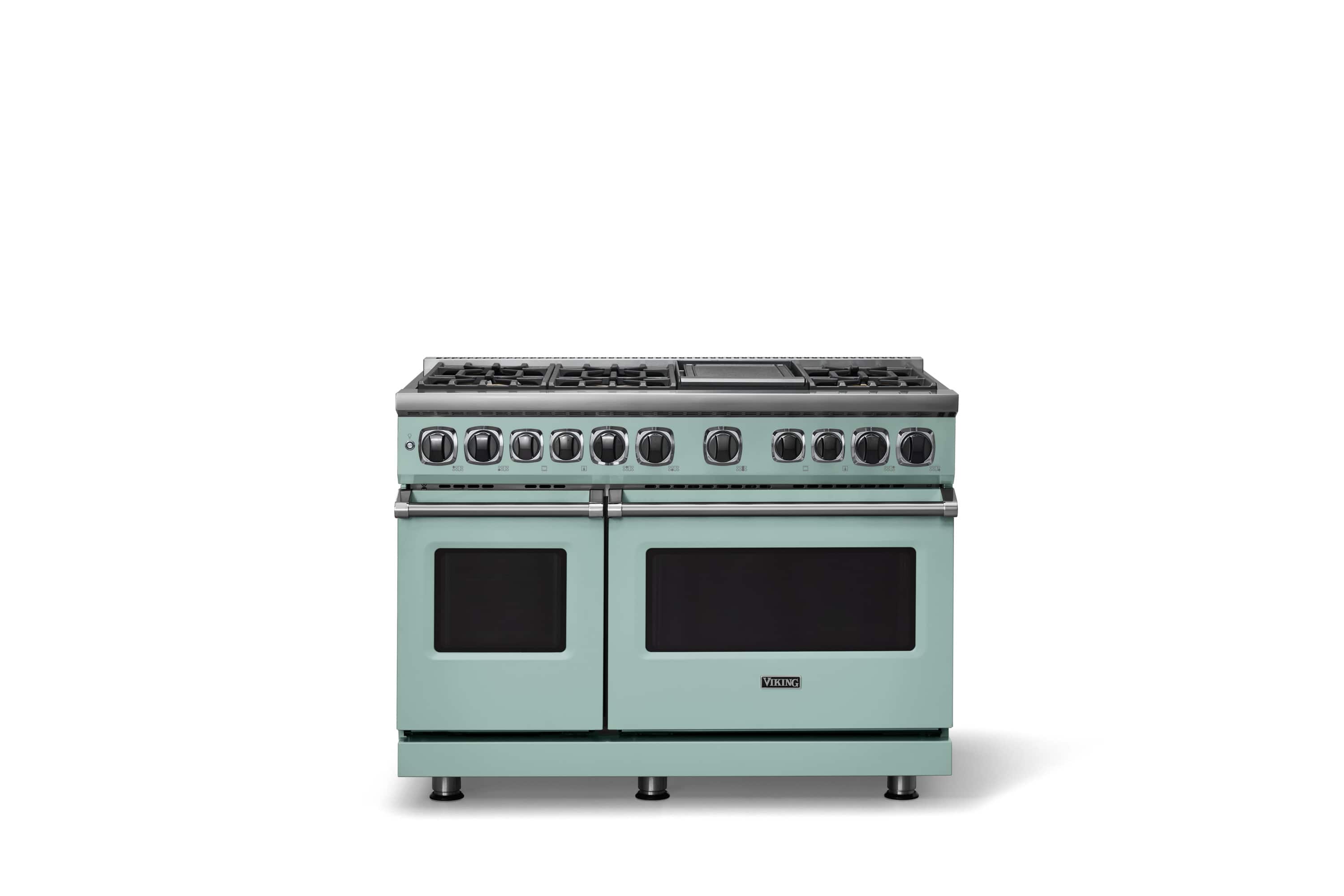 Front. Viking - 48 in. Wide 6 Burner Dual Fuel Sealed Burner Range with Griddle-LP - Splash.