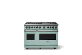 Viking - 48 in. Wide 6 Burner Dual Fuel Sealed Burner Range with Griddle - Splash