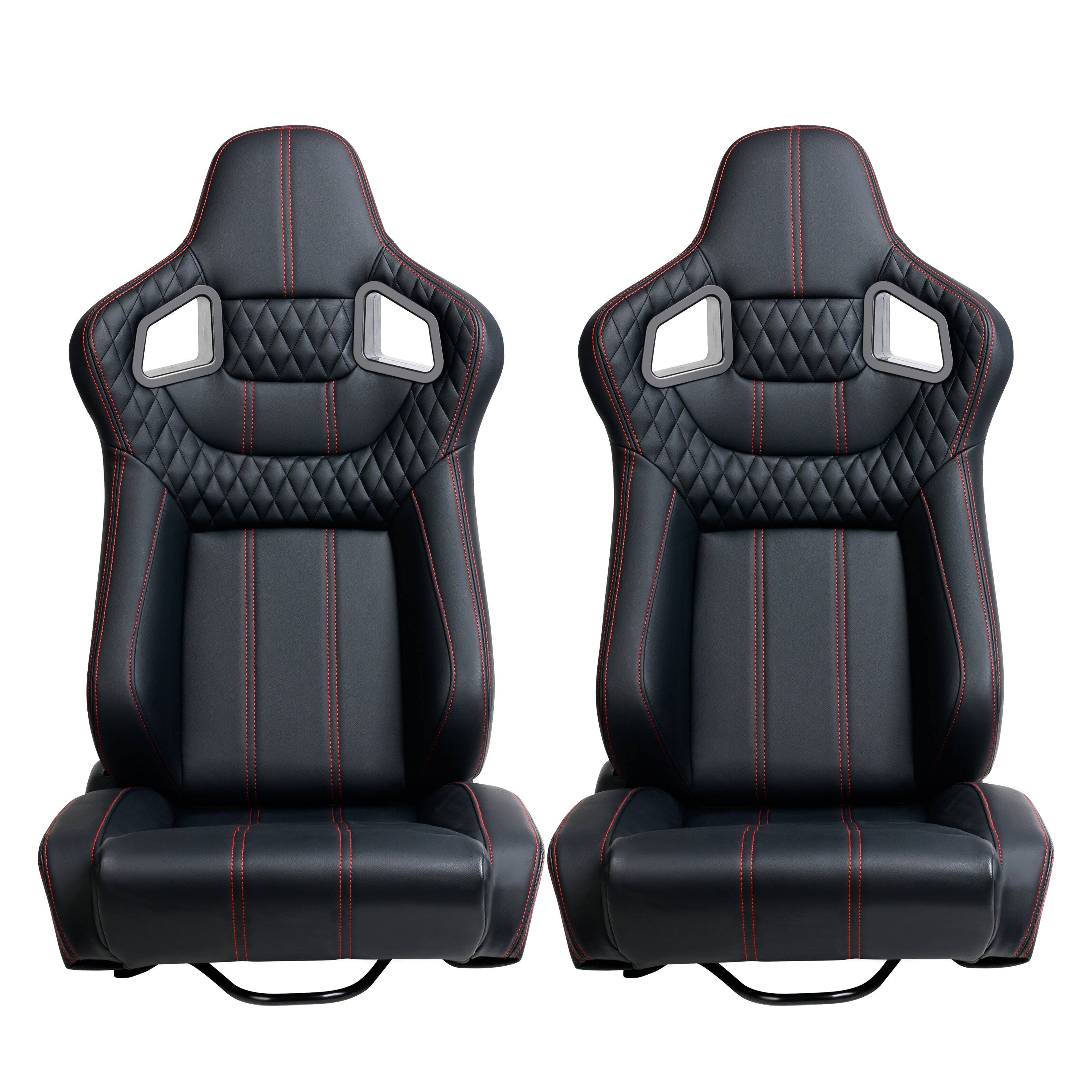LOVMOR- 1-Piece Universal Racing Seat with Dual Lock Sliders, 45 to 165 Recline, Bracket Not Included- Black