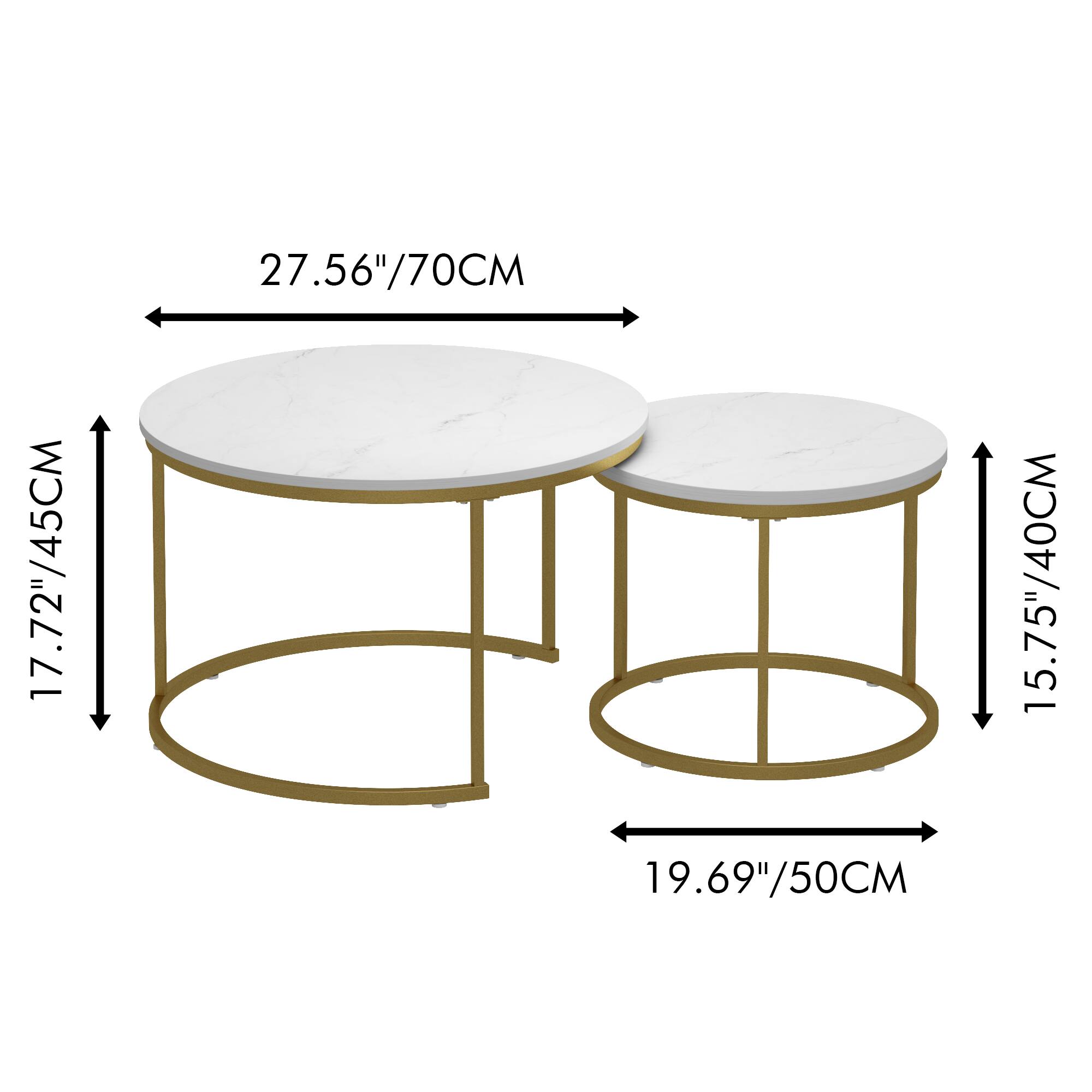 17.72"/45CM  
27.56"/70CM  
19.69"/50CM  
15.75"/40CM
