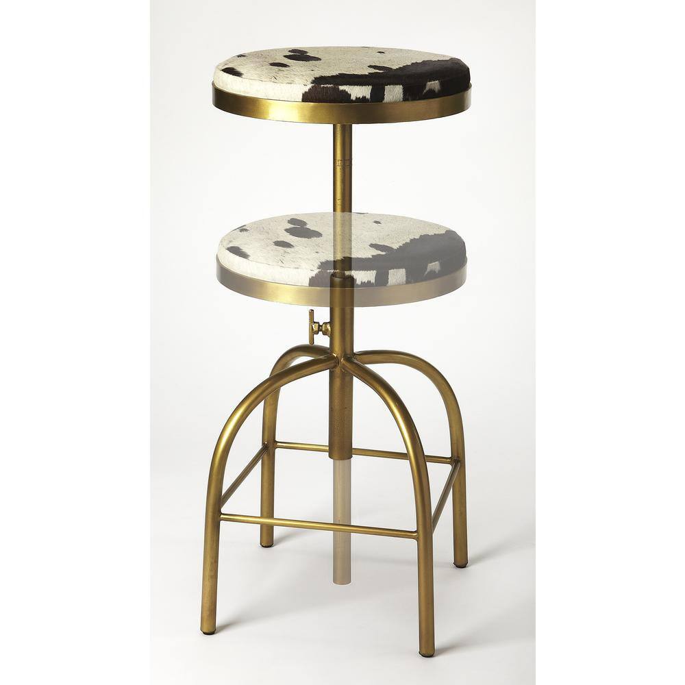 Angle. Butler Specialty - Grogan Hair-On-Hide 26" Counter stool - Multi-Color.