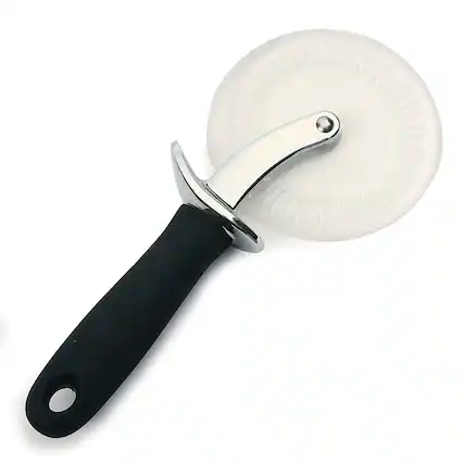 Front. Norpro - Grip EZ Pizza Wheel with Scalloped Blade - Silver.