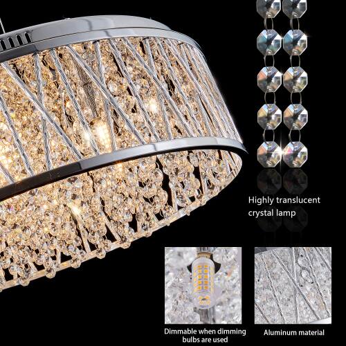 Highly translucent crystal lamp  
Dimmable when dimming  
Aluminum material bulbs are used