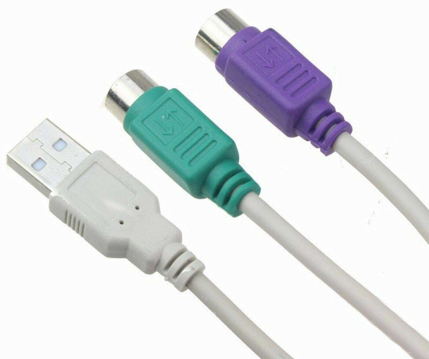 Angle. Sanoxy - PS/2 to USB Dual Adapter Converter Cable for Keyboard and Mouse - White.