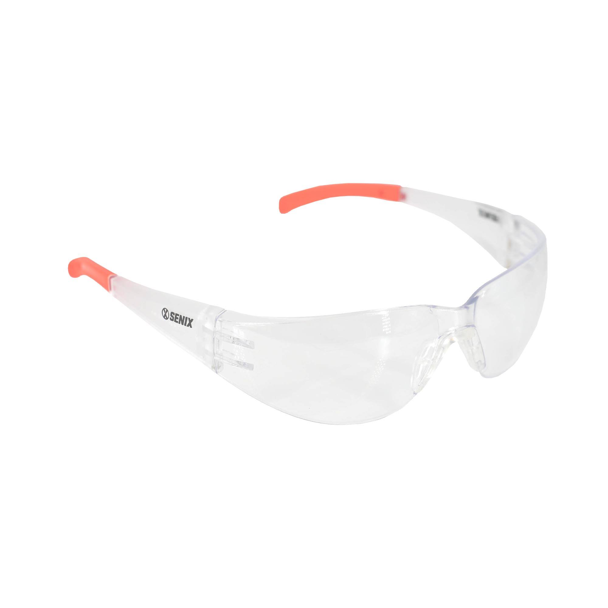 Alt View 1. SENIX - Safety Glasses, Z87.1+ Compliant, Impact-Resistant Protective Eyewear, UV 99.9% Protection, Soft Rubber Nosepiece - Clear.